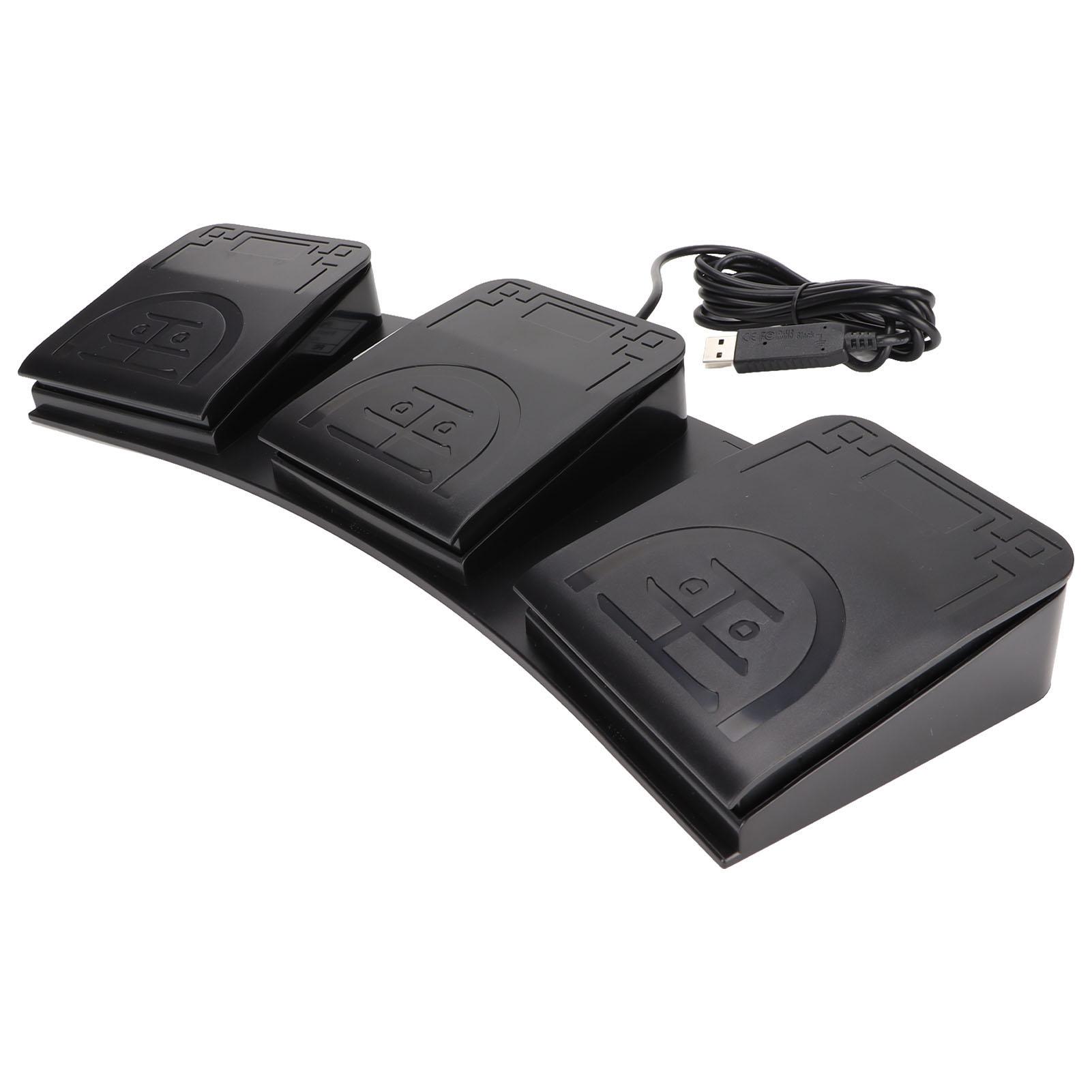 

USB Foot Switch 3 Key Multifunction Ergonomic Sensitive Durable USB Foot Pedal for Game Media Instrument