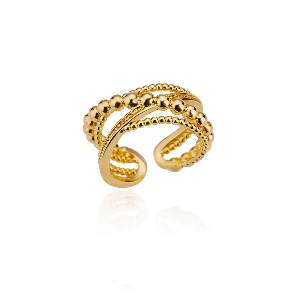 

Luxury Zircon Geometric Cross Ring For Women Stainless Steel Gold Color Open Finger Ring 2026 New Fashion Wedding Couple Zircon