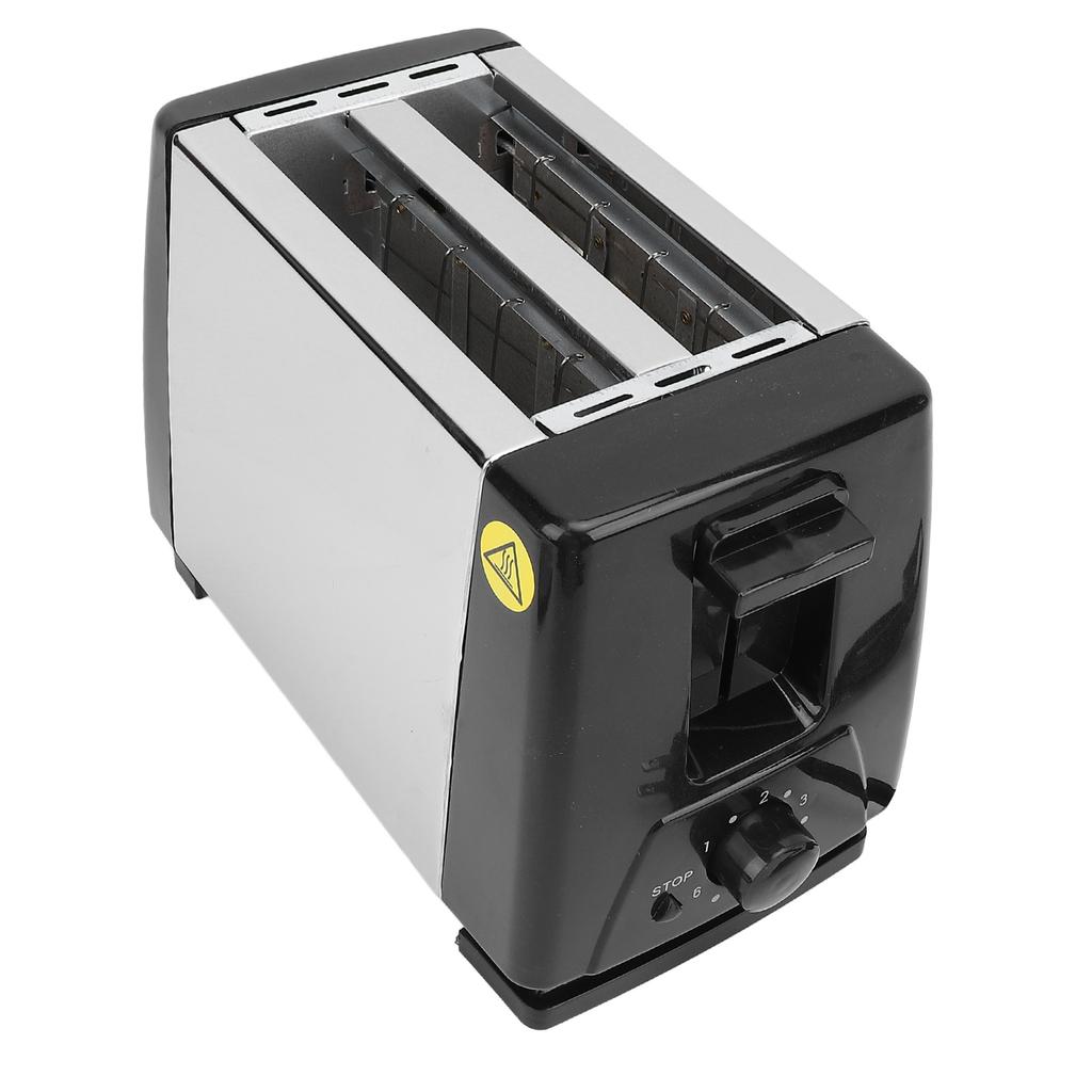Compact Bread Toaster Portable ABS and Stainless Steel Wide Slot 2 Slice Toaster for Home