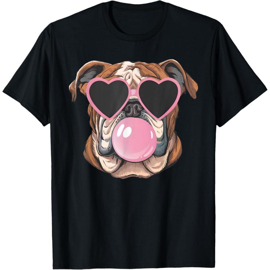 

Bulldogs Preppy Mascot Bulldogs Blowing Bubble Girly Mama T-Shirt(1) XXXXXL чёрный