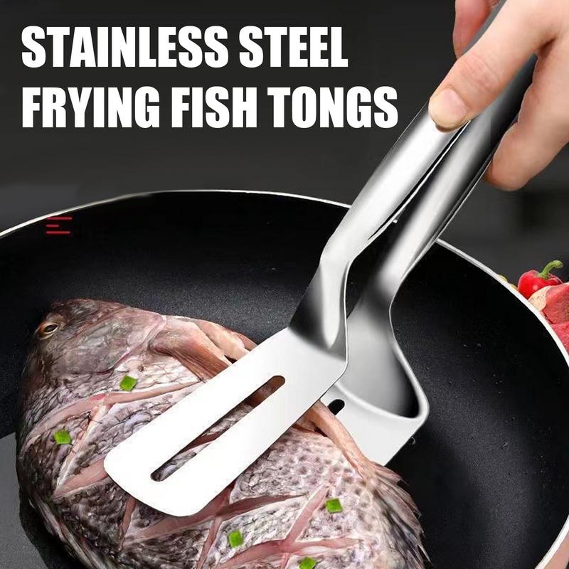 304 Edelstahl Lebensmittelzange Verbrühschutz Fischbraten BBQ Brotclip Bratpfannenwender Clip Lebensmittel Steak Klemme Spatel für Küchengeschirr