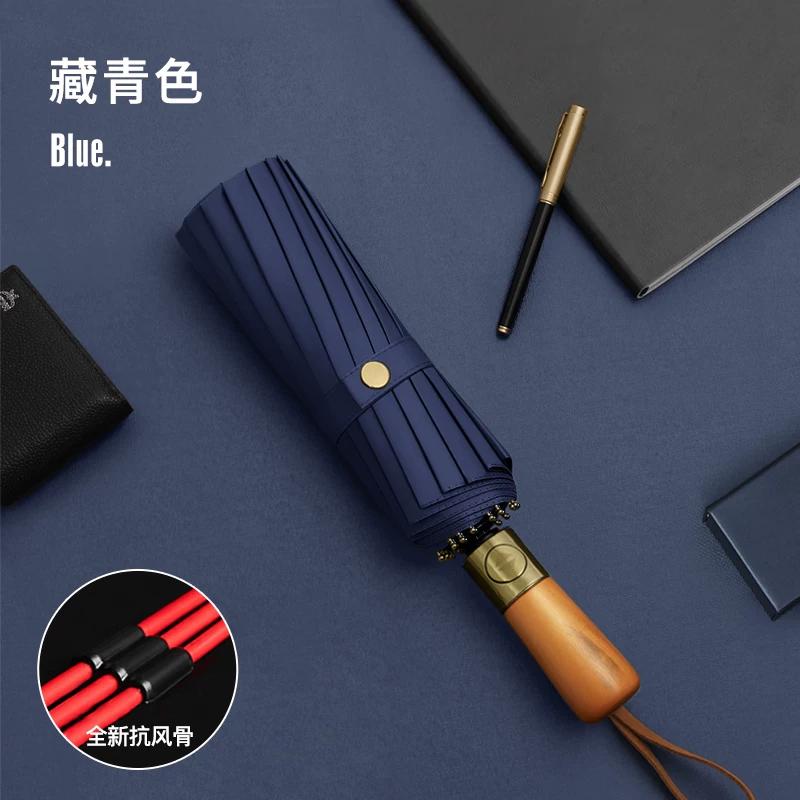 144-Bone Automatic Umbrella Men's Extra-Large Thickened Reinforced Strong Wind-Resistant Rain Or Shine Dual-Use Women Sun Umbrella