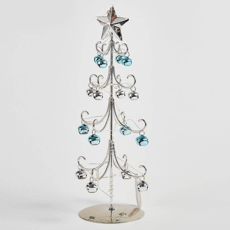 Iron Small Tabletop Christmas Tree Simulates Glowing Bell Decorations Trees