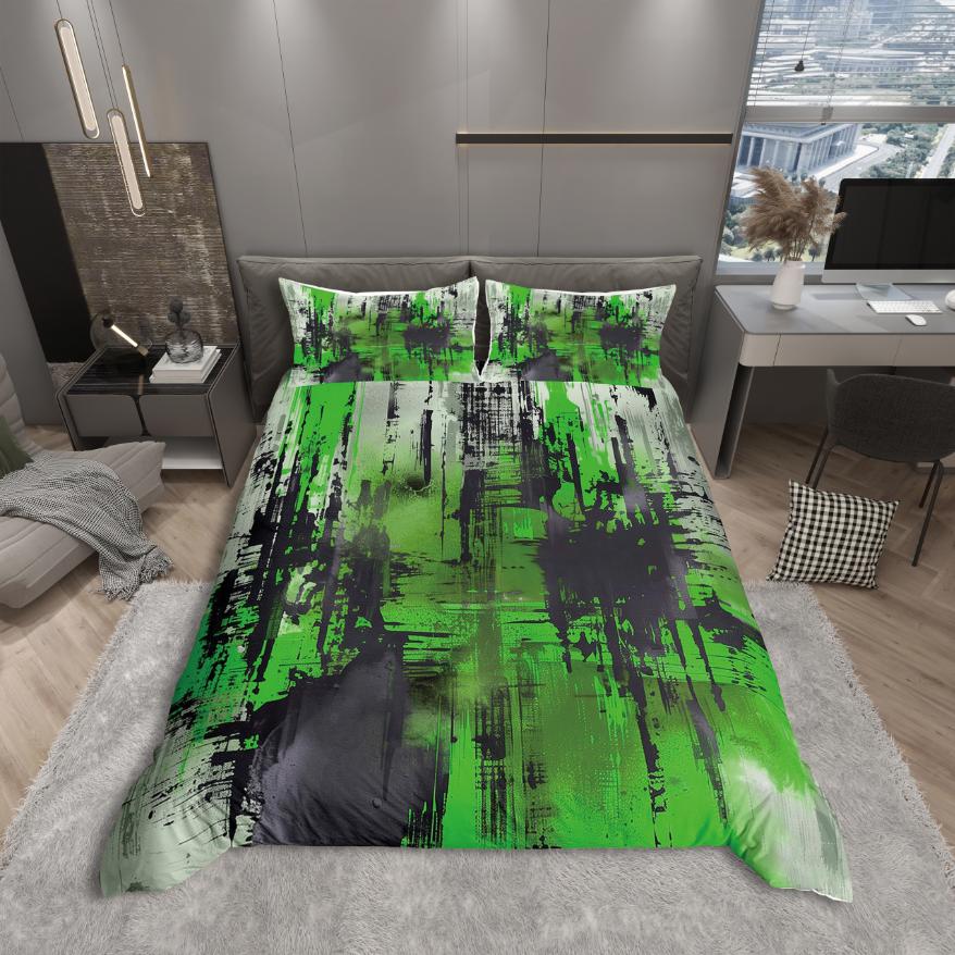 Comforter Homewish Modern Abstract Art Pink Orange Stripes Geometric Bedding Set Oil Printing Reversible Decor