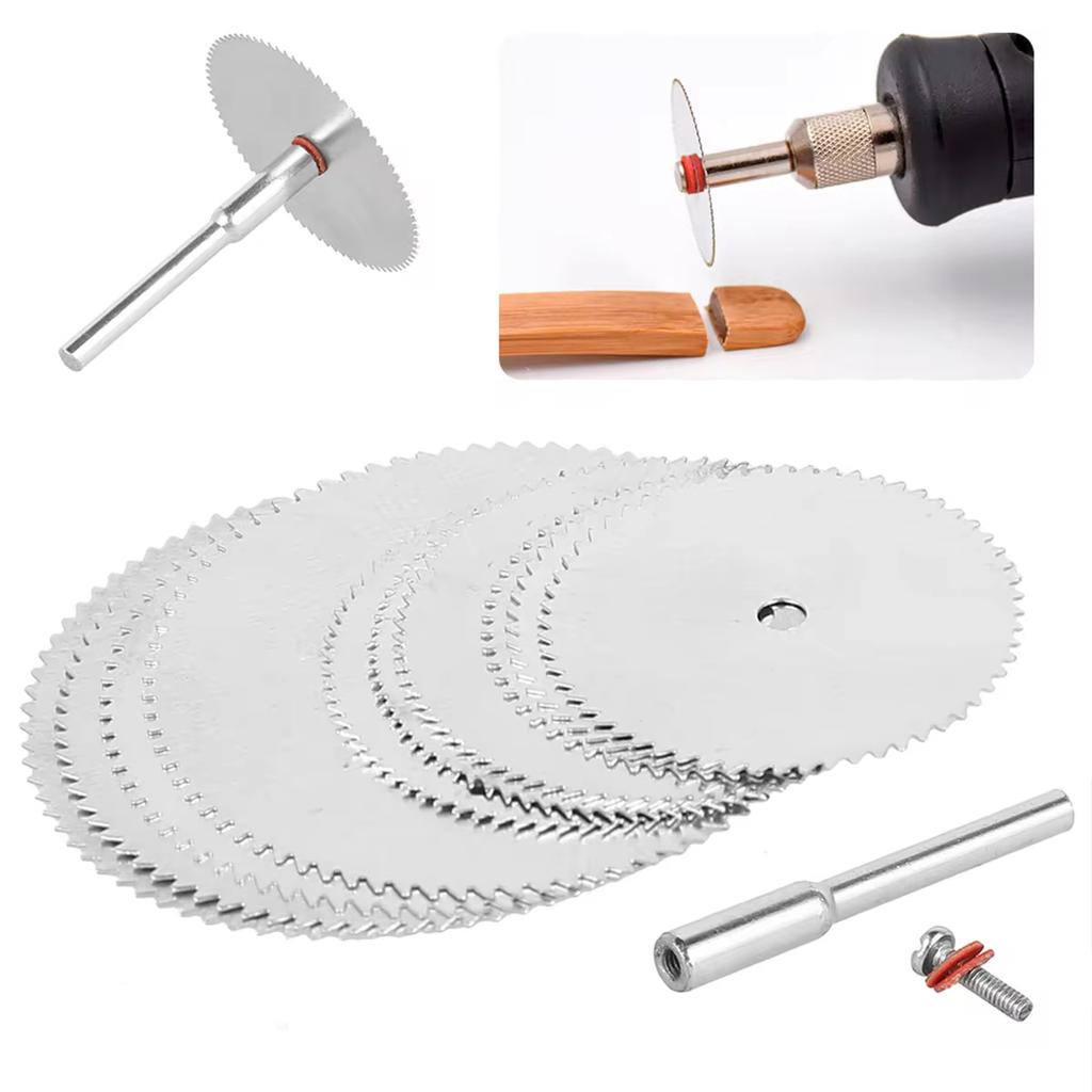 Sada 11 kusů mini kotoučových pilových kotoučů Precizní dřevoobráběcí řezací kotouč s 1 tyčí 22 mm 25 mm 32 mm pro řezání dřeva a kovu