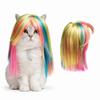 Comfortable To Wear Colorful Pet Wig Adjustable Fit Dogs Cats Cosplay Wigs  Dress Up Event
