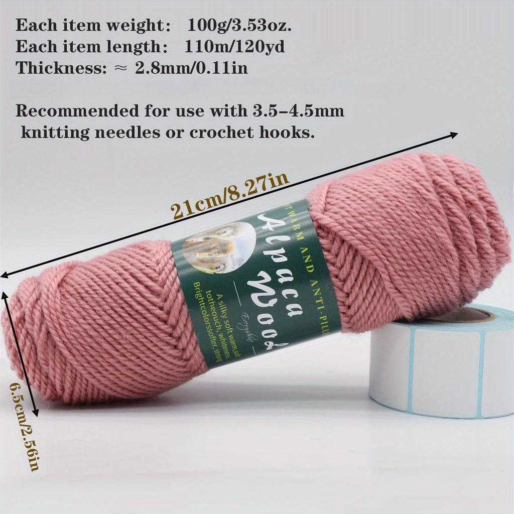 3 Knäuel Alpakawolle Garn 100g/Knäuel, 110m/Knäuel Mehrfarbig Weich & Warm Strick- Häkelgarn für Pullover, Schals, Mützen – 3,5-4,5mm Nadeln/Häkelnadeln