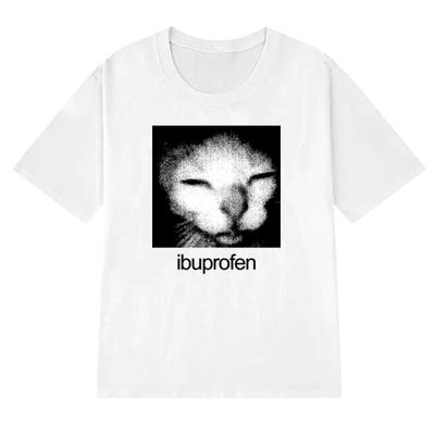Summer Funny Ibuprofen Cat Meme Graphic T Shirts Women Harajuku Vintage White Short Sleeve Tshirt Tops Summer Streetwear YK