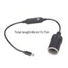 12W USB C Male To Female Cigarettes Lighter Socket Converters For Vehicle Gadgets And Devices
