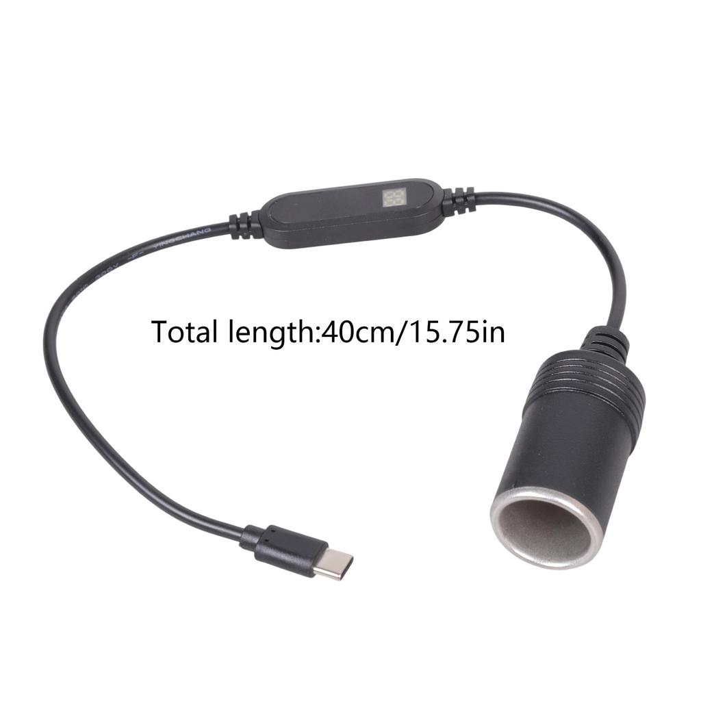12W USB C Male To Female Cigarettes Lighter Socket Converters For Vehicle Gadgets And Devices