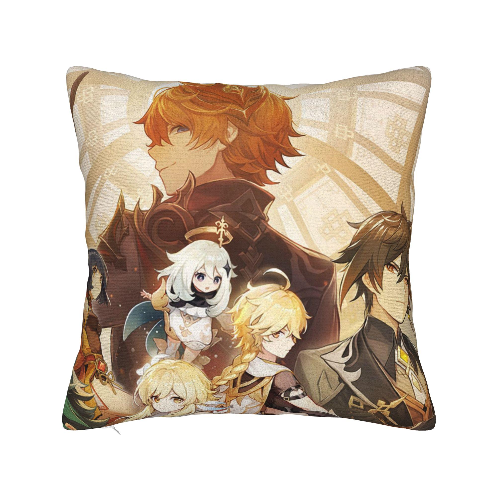 

Printed Genshin Impact Chiori Pillowcase Fabric Cushion Cover Decorations Anime Game Cartoon Pillow Case Cover Home Zipper 30cm x 30cm