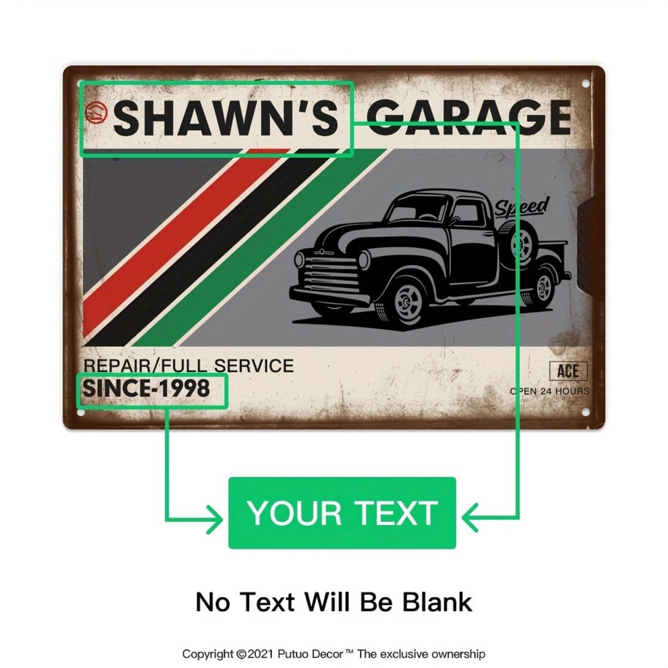 1pc Custom Metal Tin Sign Retro Auto Workshop Man Cave Home Wall Decor белый
