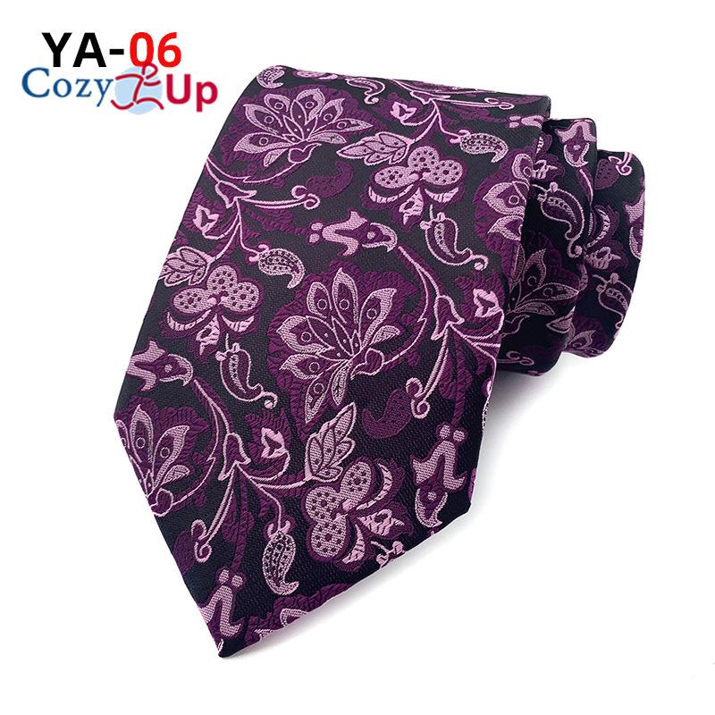 Cozy Up 3,15"(8 cm) Modische gestreifte Paisley-Krawatte für Herren, karierte Blumenkrawatte für Hochzeit