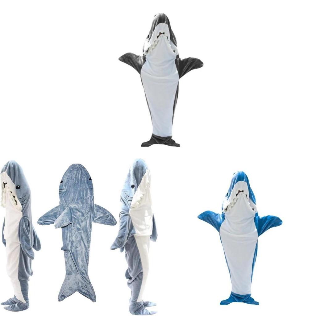 Factory Direct Supply Shark Sleeping Bag Loose-fitting Jumpsuit Pajamas For Home Polyester Fiber Fabric 1.1-2 Lbs Weight 98% Composition In-stock