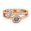 London Blue Topaz Infinity Knot Bypass Ring - 925 Sterling Silver Rose Gold Vermeil