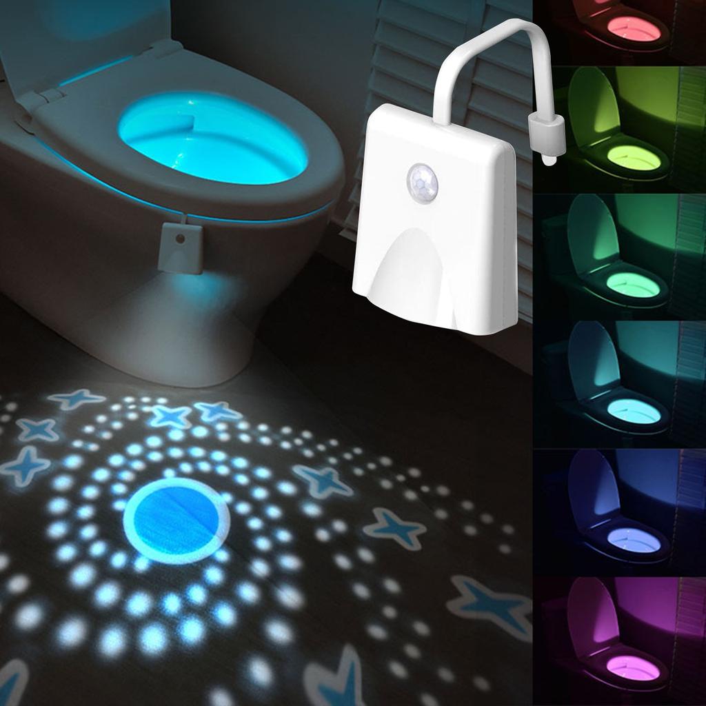 Toilet Light Motion Sensor, 10 Colors Changing Toilet Night Light With Star Projection Light,