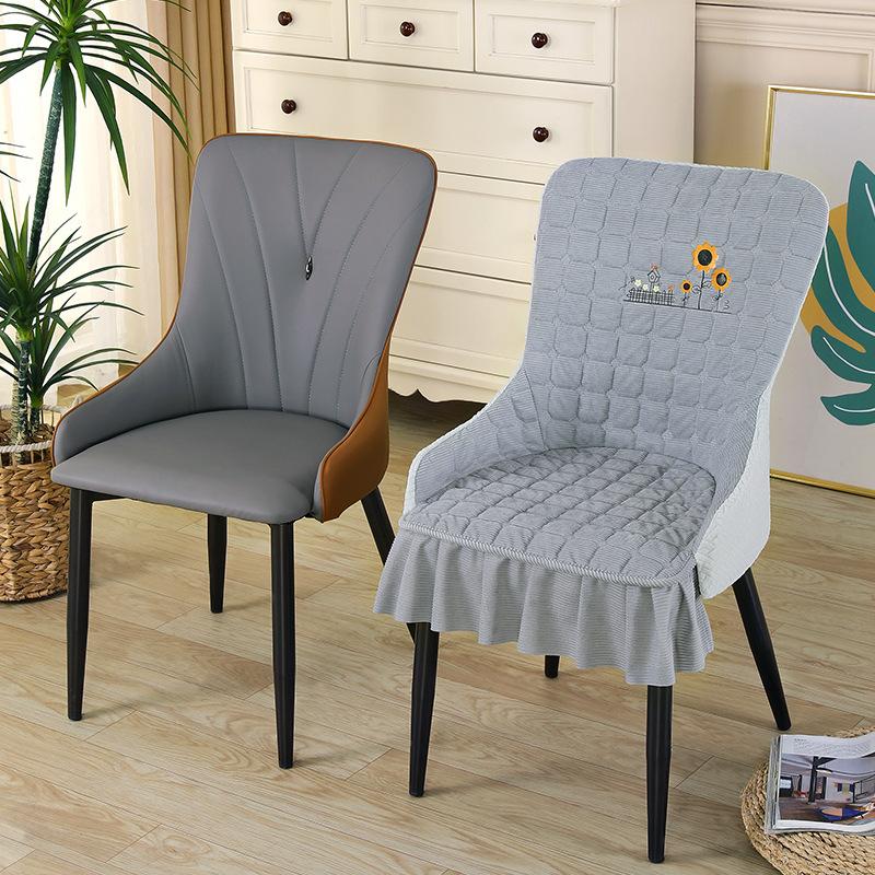 Special-shaped Chair Cover Armrest Stool Cover Nordic Fabric Elastic Curved One-piece Home Dining Table Seat Cover