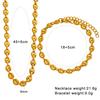 18K Coffee Bean Hip Hop Stainless Steel Necklace Bracelet