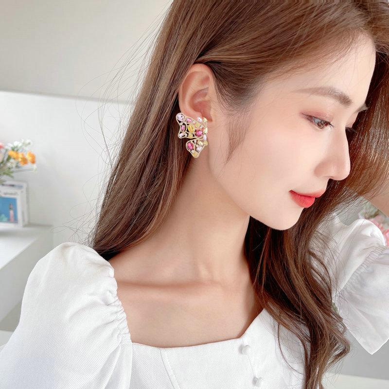 Pendientes colgantes de mariposa de circonia cúbica colorida para mujer, joyería de marca llamativa, pendientes colgantes para fiesta de boda de lujo