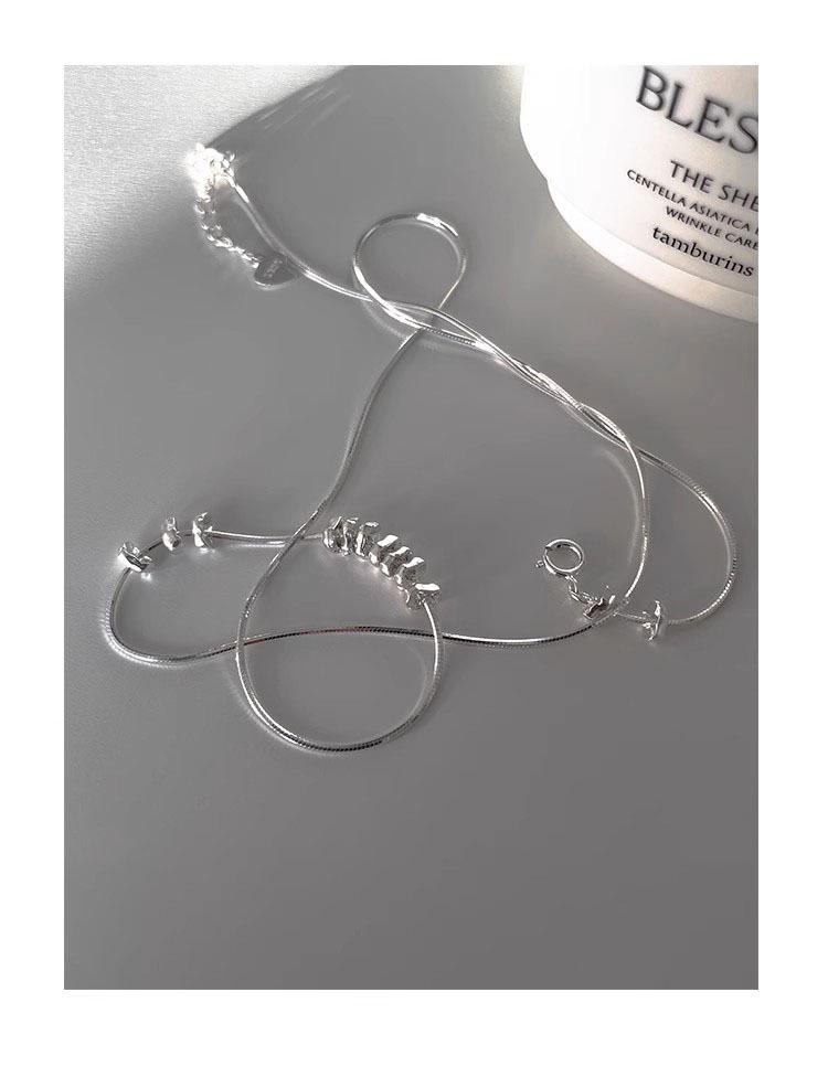 S925 Sterling Silver Irregular Snake Bone Necklace – Minimalist, Modern, and Chic for Women