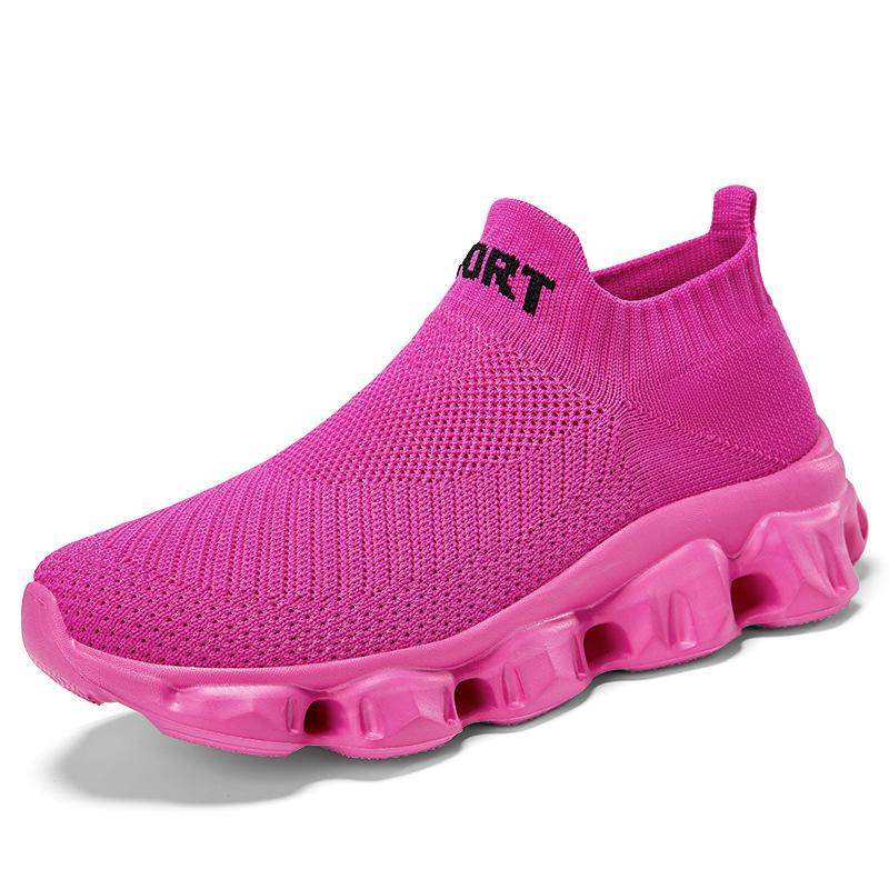 Large size women's shoes breathable casual sports shoes women's light soft foot cover couple shoes lazy shoes fly-woven socks shoes