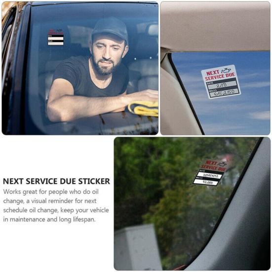 Reminder Sticker Removable Convenient Waterproof Next Service Due Sticker for Car