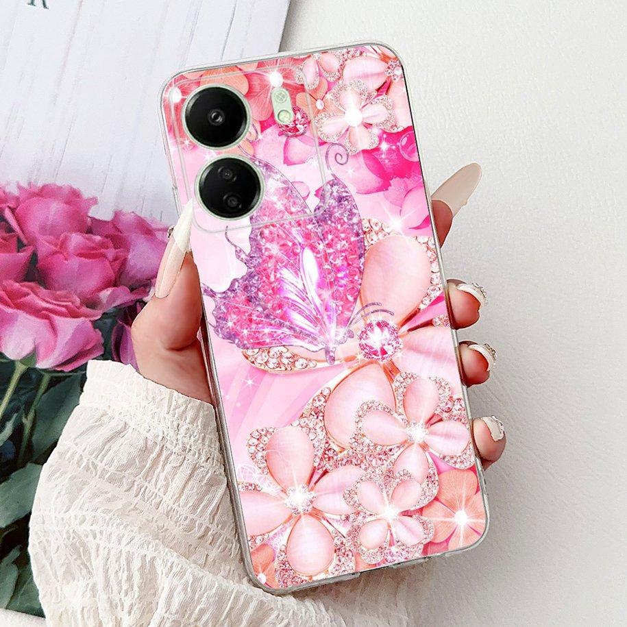 For Xiaomi Poco C65 Case Poco C75 Cover Fashion Butterfly Soft Silicone Capa Phone Back Cover For Xiomi Poco C65 C75 C 65 Bumper