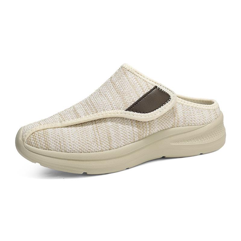 

Женские дышащие сетчатые увеличивающие подошву модные повседневные туфли на все сезоны легкие на одну педаль большого размера 46 спортивная обувь 46 бежевый