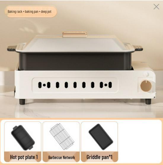 

Многофункциональный электрический гриль и хот-пот: Бездымный барбекю и шабу-шабу три-в-одном бытовой прибор для приготовления пищи