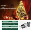 LED with Ring Christmas Tree Lights, Decorative Roof Lights String Garden Courtyard Outdoor Wall Tree Coat Waterfall Lights
