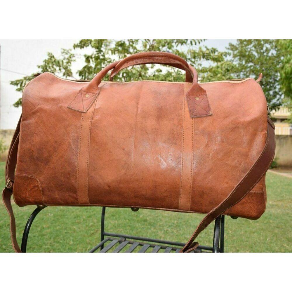Duffel Luggage Gym Weekend Men Brown Handmade Holdall Bag Leather Kodiak Travel