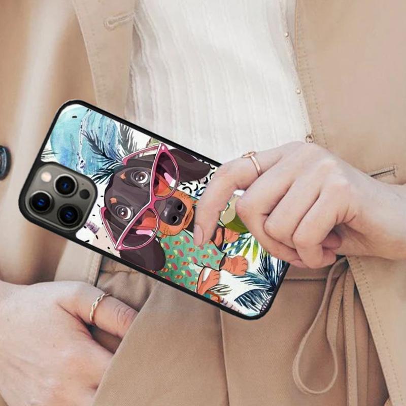 

Cute Dachshund Teckel Dackel Dog Magnetic Phone Case For APPLE iPhone 17 Air 16 14 13 12 Pro Max 15 Plus Wireless MagSafe Cover iPhone 14
