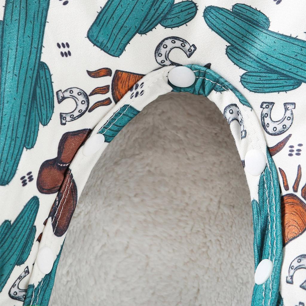 Infant Baby Cowboy Pattern Print Romper Casual Long Sleeve Jumpsuit