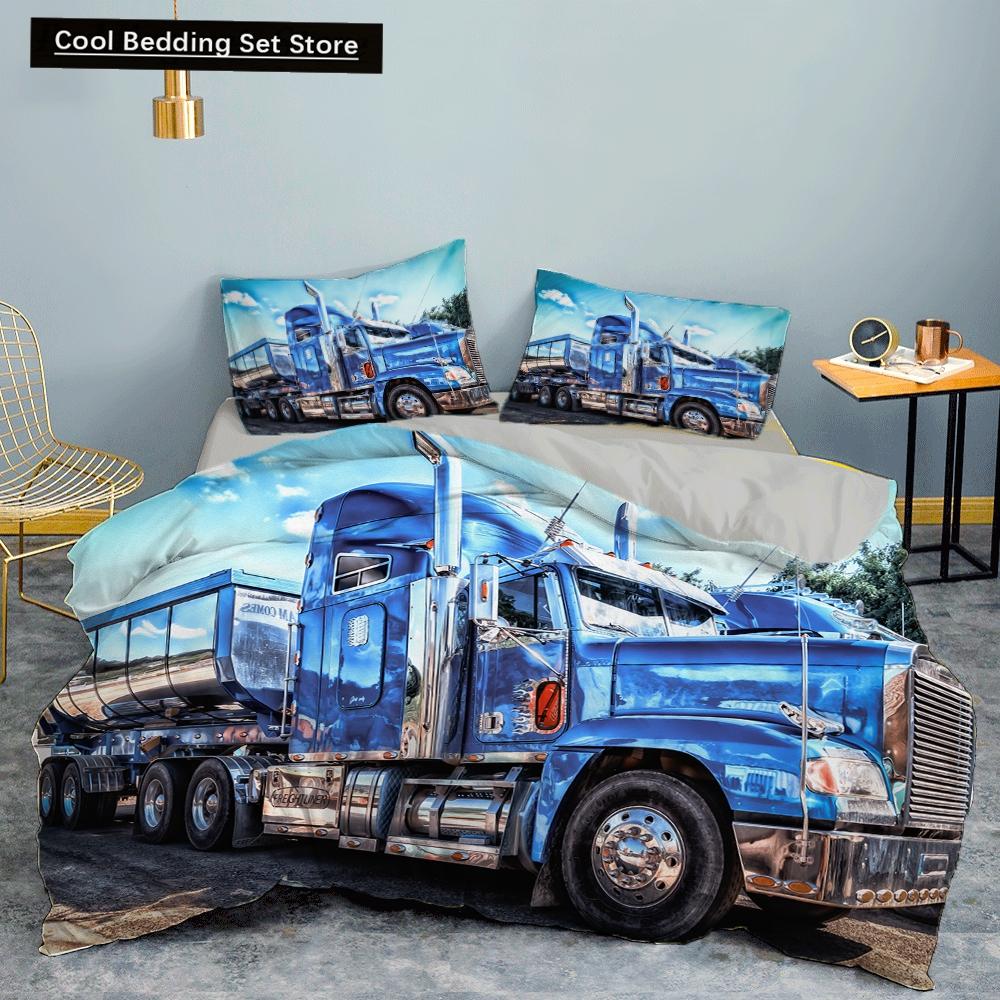 3D Car King Queen Duvet Cover Vintage Lightweight Train Bedding Set for Teens Adult Racing Supercar 2/3pcs Polyester Quilt Cover