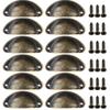 12Pcs Shell Furniture Handles Cabinet Pulls Drawer Knobs Half Moon Kitchen Cupboard Wardrobe Door Handle Antique Hardware