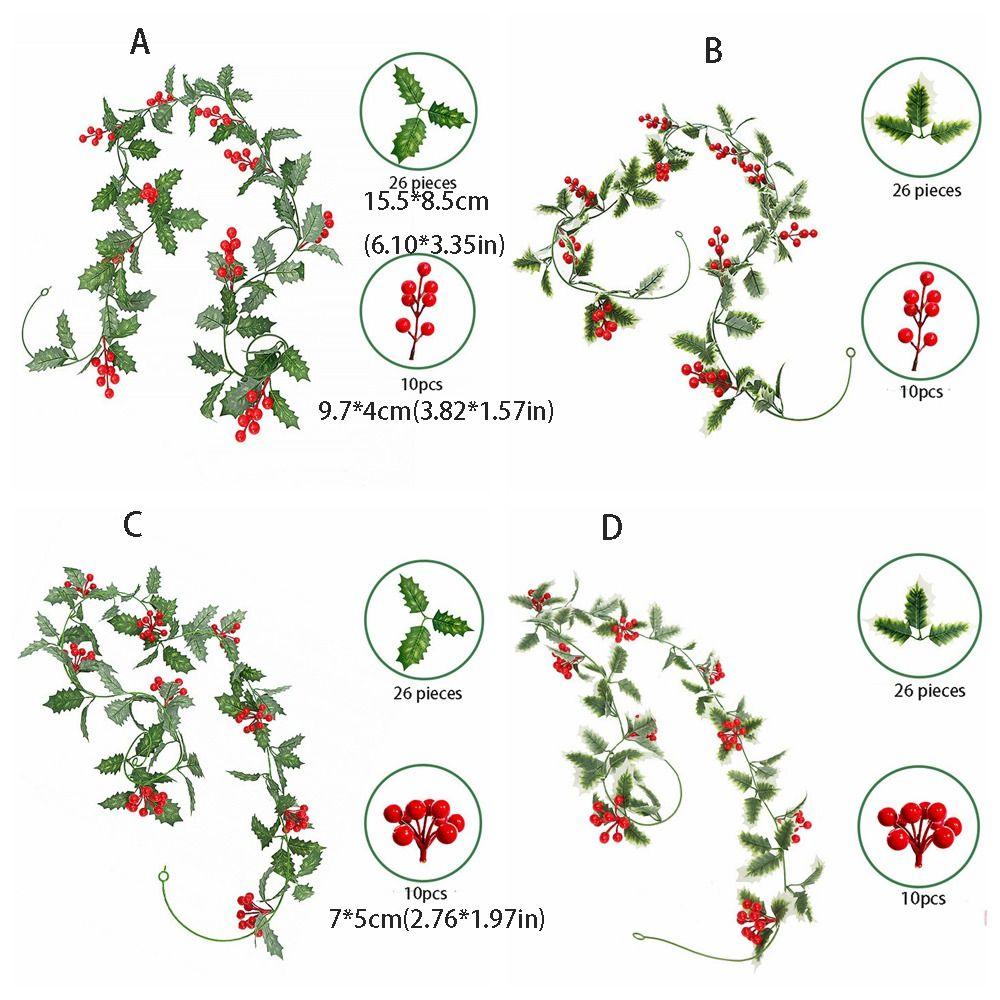 DIY Vánoční Umělý List Ručně Vyráběný Ratanový Věnec Přívěsek Domácí Dekorace