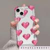 Flat 3D Pink Love for Apple iPhone11/12/13Pro/14/15/16 promax phone case