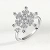 TikTok Style Rotating Snowflake Zircon Ring - Adjustable Women's Decompression Fashion Ring for Christmas