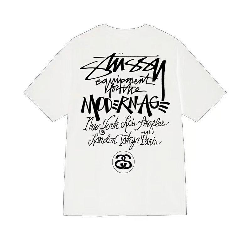 230g Small Daisy Strawberry Hip Hop T-shirt - American Style Spring/Summer Unisex Trendy Short Sleeve with STU Pattern.