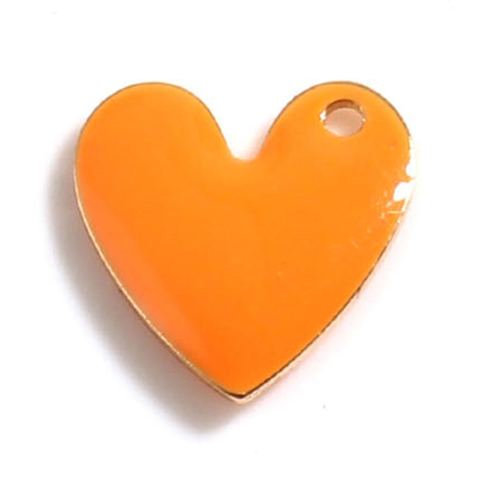 

5 PCs Heart Enamelled Sequins Charms Pendant For Women Necklace DIY Jewelry Making Charms Bracelet DIY Craft Findings 10x10mm