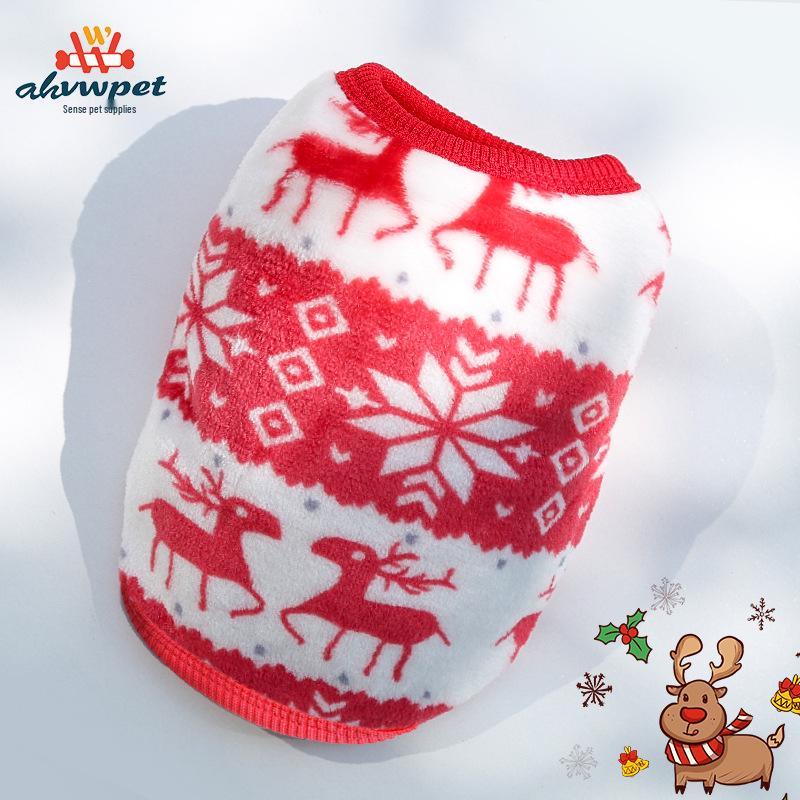 Cozy Cartoon Puppy Flannel Cat & Dog Vest - Warm Teacup Doggy Clothes for Small Pets