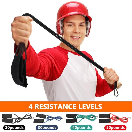 Skylety 4 Pieces Baseball Bands Resistance Exercise Elastic Rubber Baseball Arm Bands for Softball Trainer Pitcher Pitching Training Kids Teens