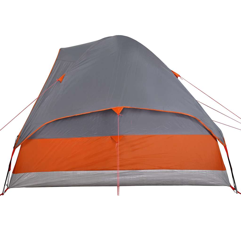 Dome Camping Tent for 4 Persons Grey and Orange Waterproof