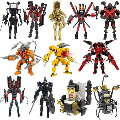 Skibidi Tuvalet Blok Oyuncak Titans Konuşmacı Kameraman Titans matkap adam Tuğla ClockMan Figürü Hoparlör Adam Patron Skibididop Seti