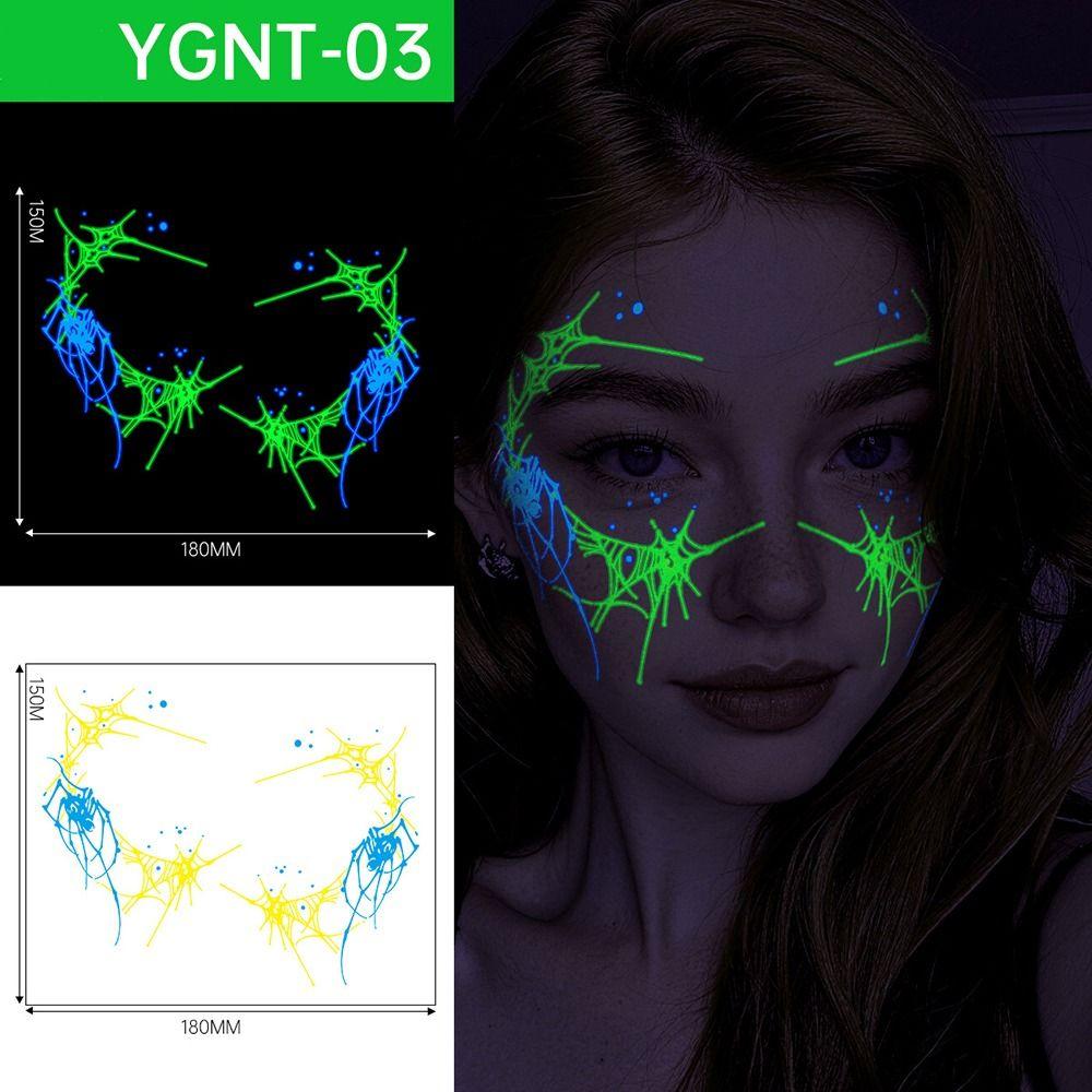 Luminous Halloween Disposable Tattoo Tricolor Body Art Tattoos  Festival Ornament