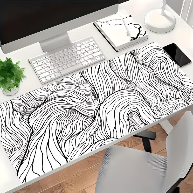Modern Abstract Contour Line Large Desk Mat Antislip Rubber Mousepad For Gaming Room Office Pc Keyboard Workstation Decor