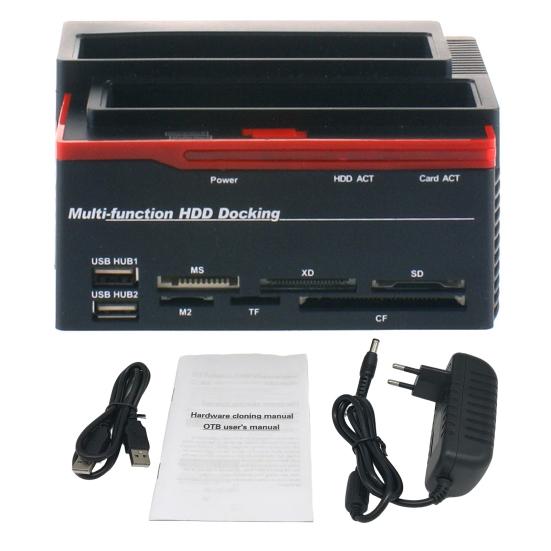 USB2.0 To IDE/SATA Dual-disk Multi-function Hard Disk Dock High-Speed Data Transfer Dock for WinXP/Vista/7/8/10 Linux MAC OS