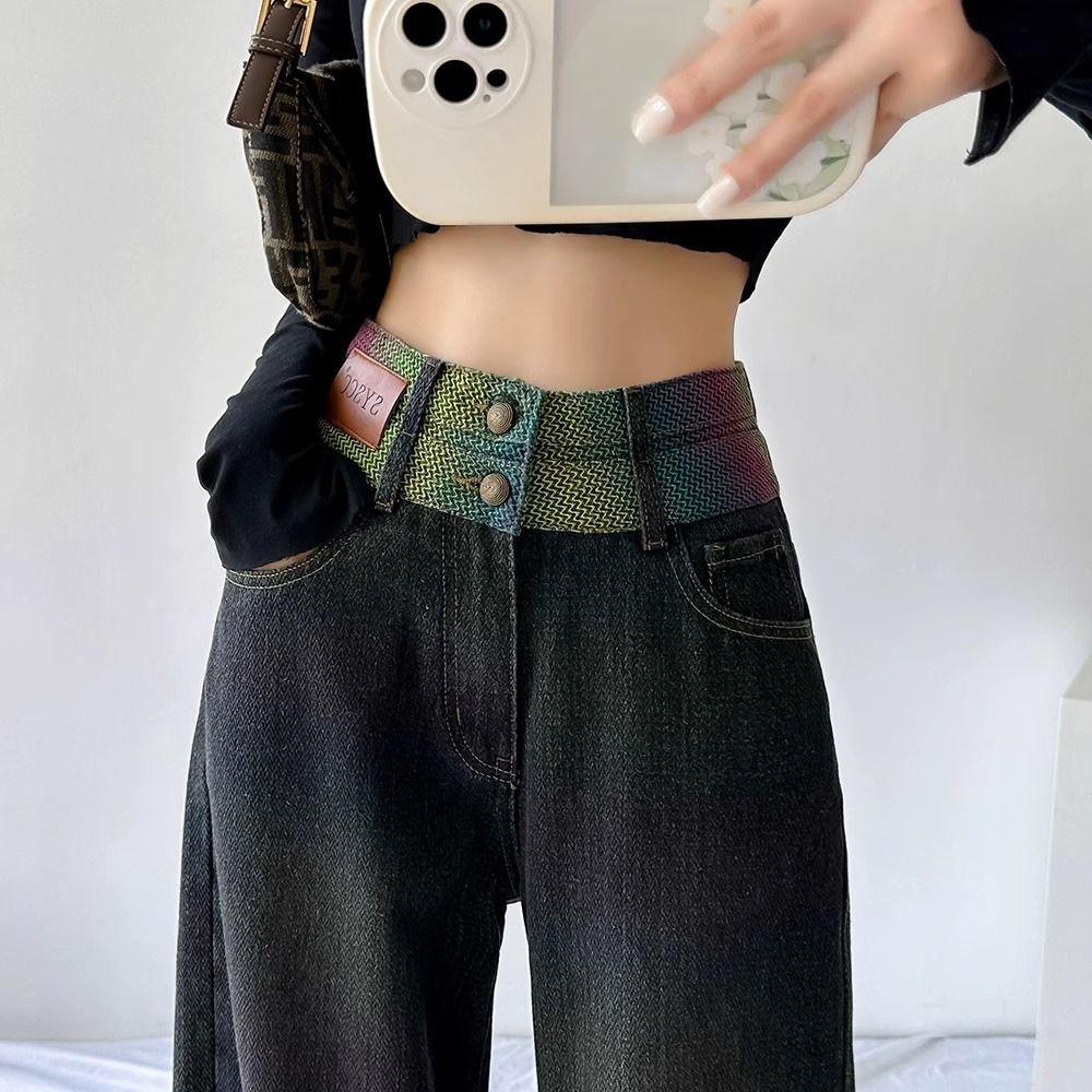 Black High Waist Loose Fit Wide Leg Jeans for Women Stylish and Comfortable Pants