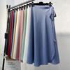 Summer Design One Piece Skitts Women High Waist Elegant Lace Up Chiffon Skirt Solid Color Thin Mid Length A-line Fallas