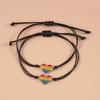 2 Stück Versprechen Liebe Herz Regenbogen Strass Armbänder Set Liebliches Dehnbares Armband für Frauen Mädchen Paar Freundschaft